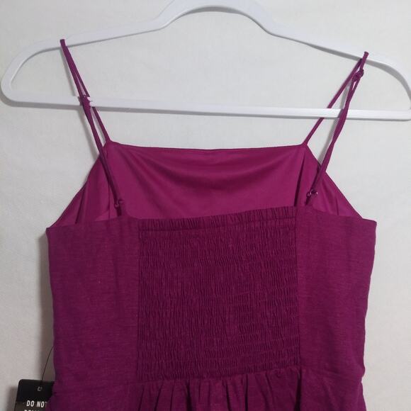 Express Pink Linen Mini Ruffle Wrap Sleeveless Dress Size XS - Picture 5 of 9
